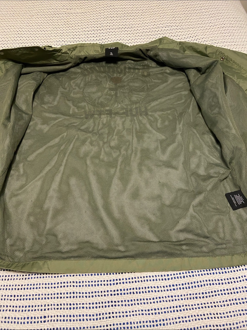 Huff Sayonara embroidered coaches full snap Streetwear wind breaker jacket XL - Picture 12 of 15